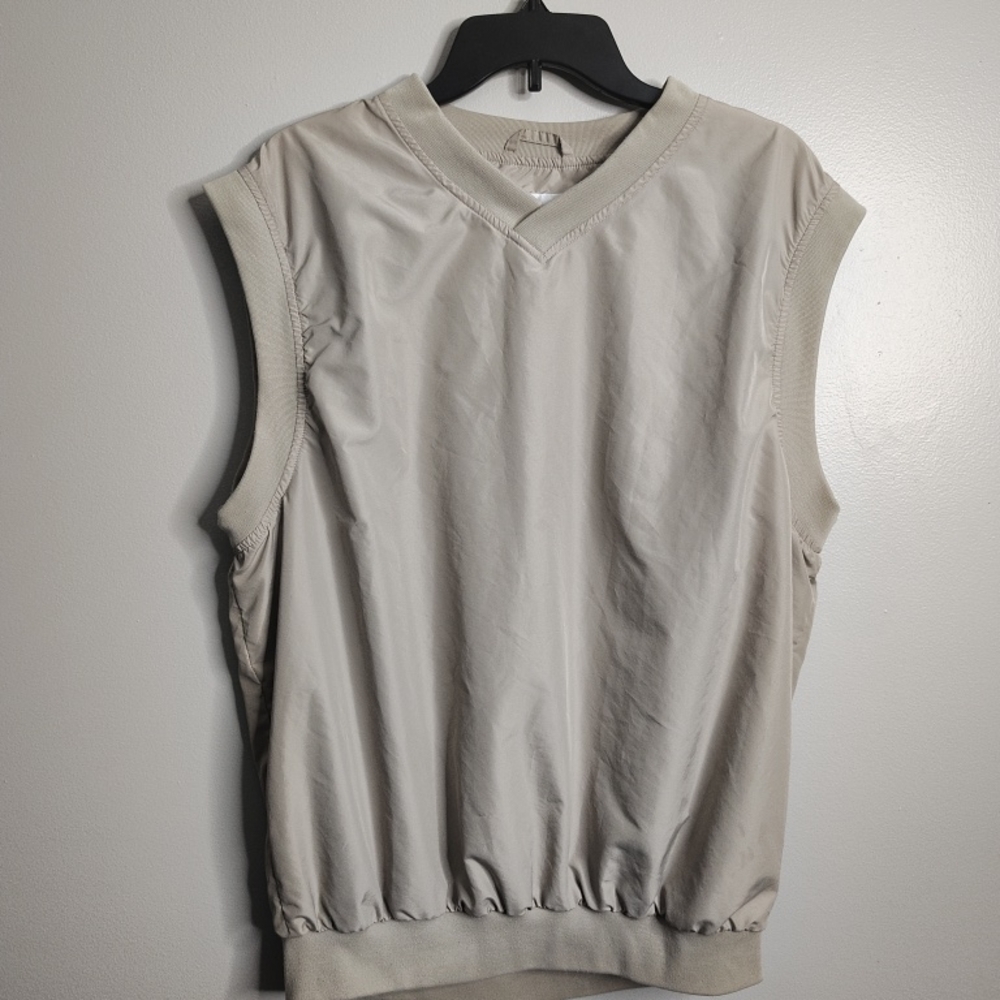 Columbia Sportswear Company Beige V-Neck Golf Pullover Vest Men's Large Lot Of 2
